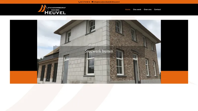 Website van Stucadoorsbedrijf van den Heuvel BV.