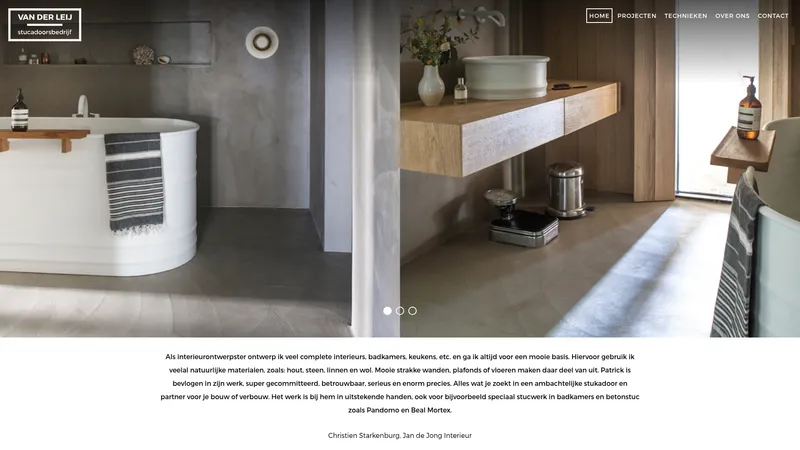 Website van Stucadoorsbedrijf van der Leij