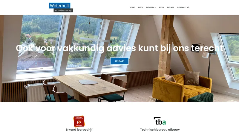 Website van Stucadoorsbedrijf Weterholt