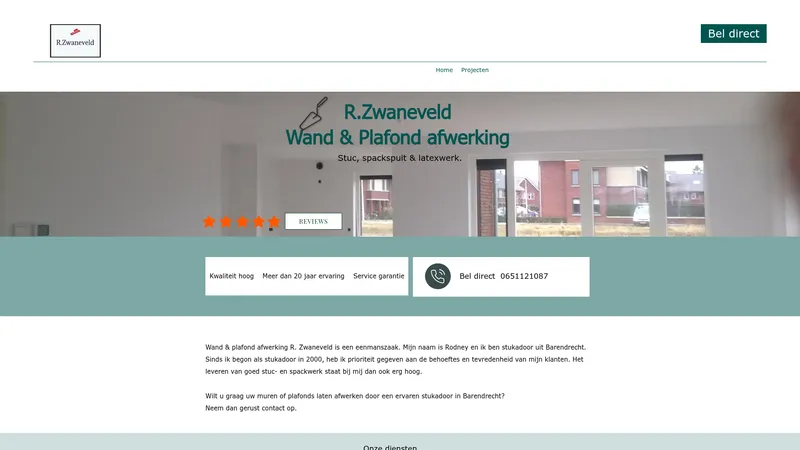 Website van Stucadoorsbedrijfzwaneveld