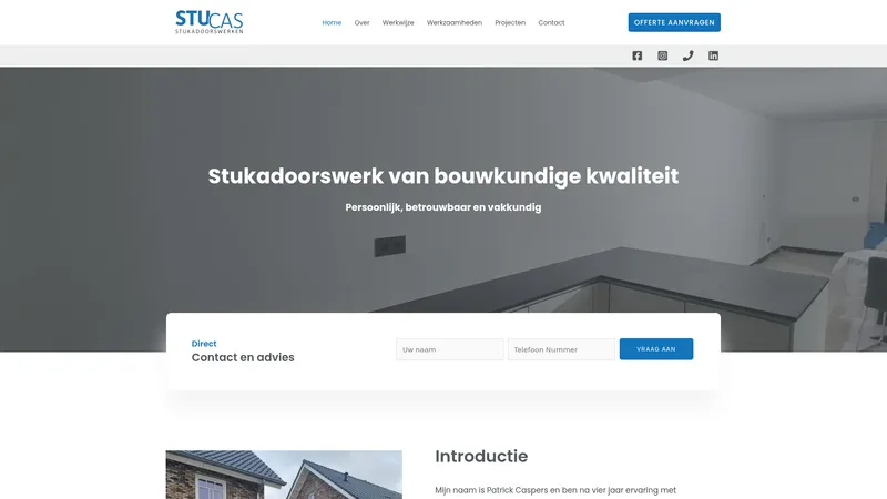 Website van STUCAS Stukadoorswerken | Stukadoor in Zuid-Holland