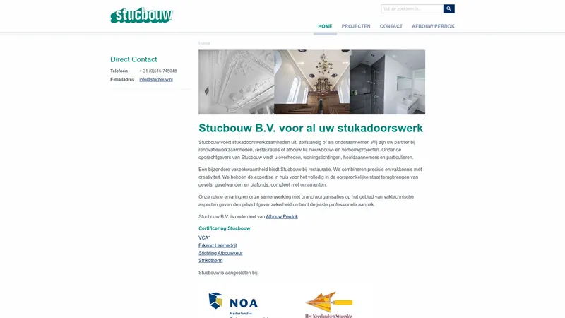 Website van Stucbouw B.V.
