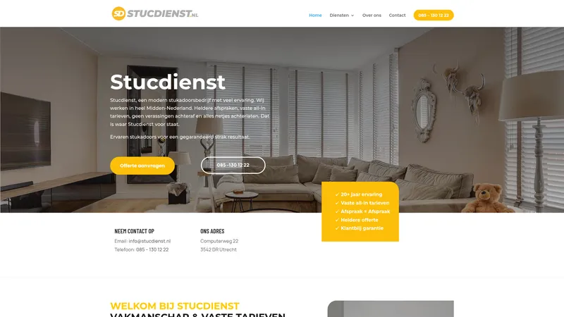 Website van Stucdienst | Stukadoor Utrecht