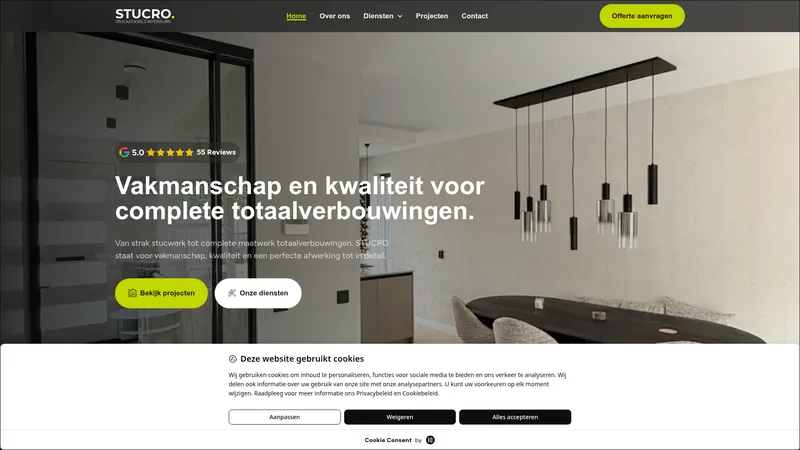 Website van STUCRO // STUCADOORS // INTERIEURS