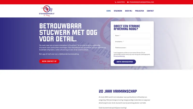Website van Stukadoor bedrijf r.ploeg