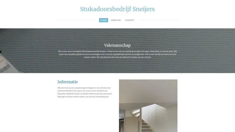 Website van Stukadoor bedrijf Sneijers