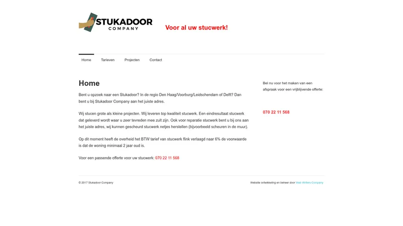 Website van Stukadoor Company