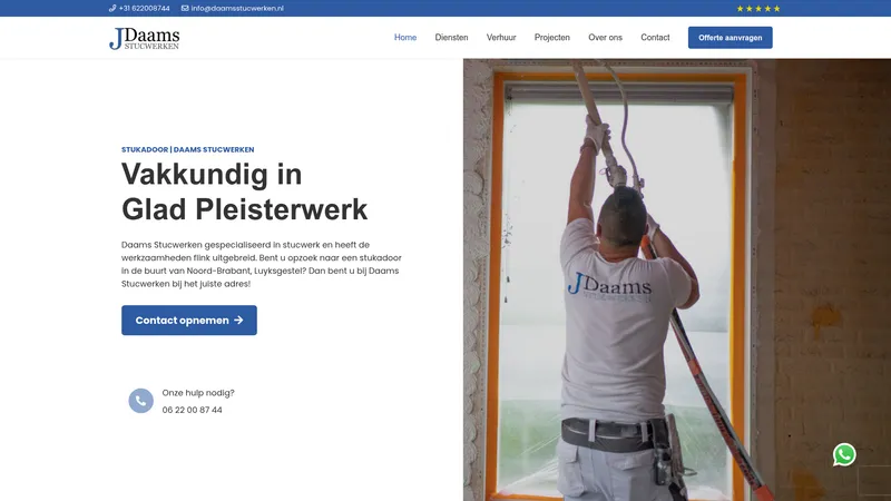 Website van Stukadoor Daams Stucwerken