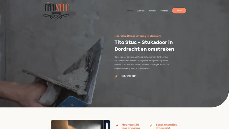 Website van Stukadoor Dordrecht | Tito Stuc