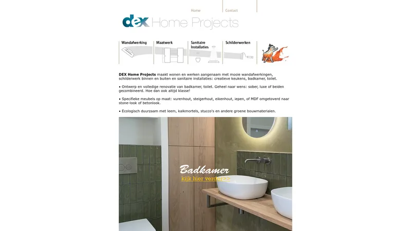 Website van Stukadoor en Schildersbedrijf tilburg DEX Home Projects