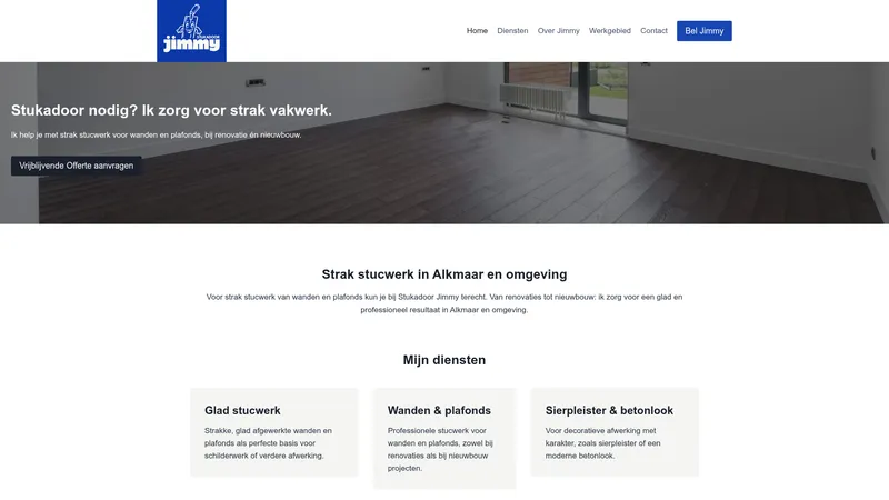Website van Stukadoor Jimmy