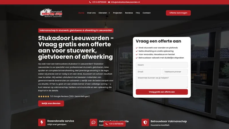 Website van Stukadoor Leeuwarden