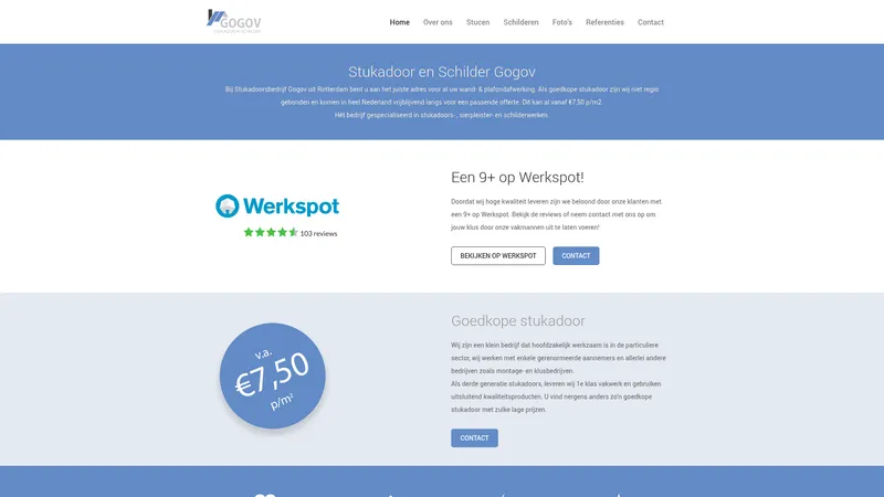 Website van Stukadoor Schilder Gogov