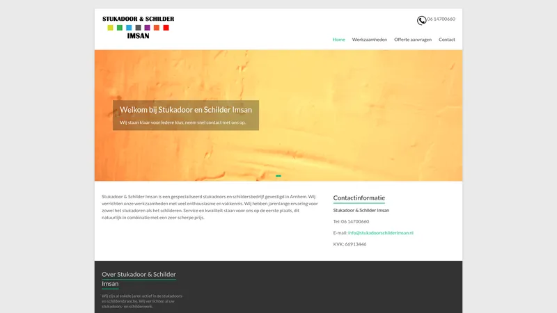 Website van Stukadoor & Schilder Imsan