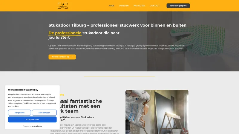 Website van Stukadoor Tilburg B.V.