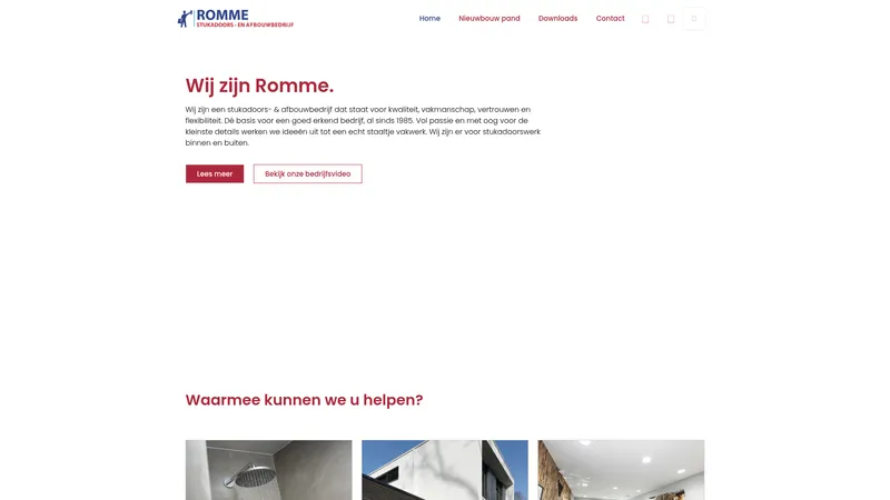 Website van Stukadoors- en Afbouwbedrijf Romme B.V.