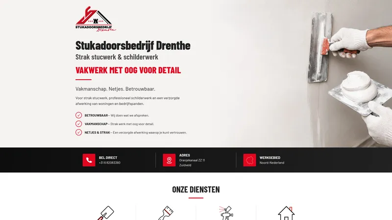 Website van Stukadoors- en Schilderbedrijf Drenthe