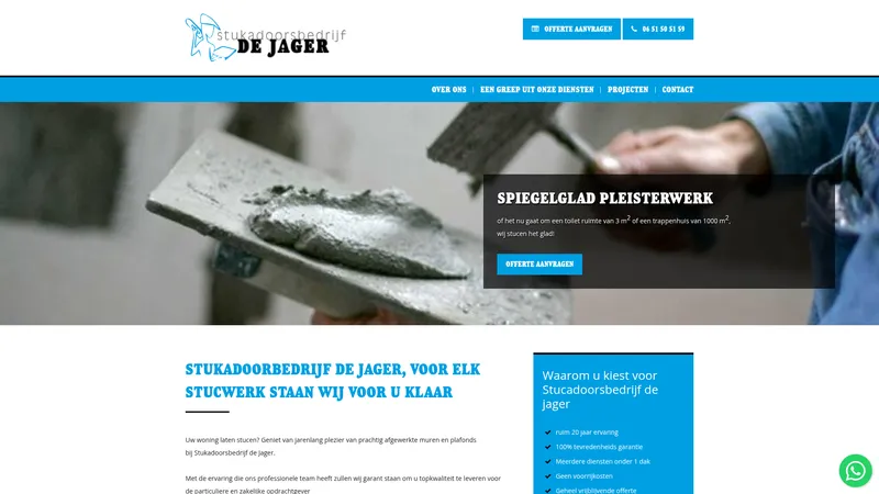Website van Stukadoors & onderhoudsbedrijf De Jager B.V.