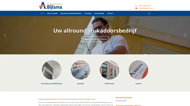Website van Stukadoorsbedrijf A. Bijlsma