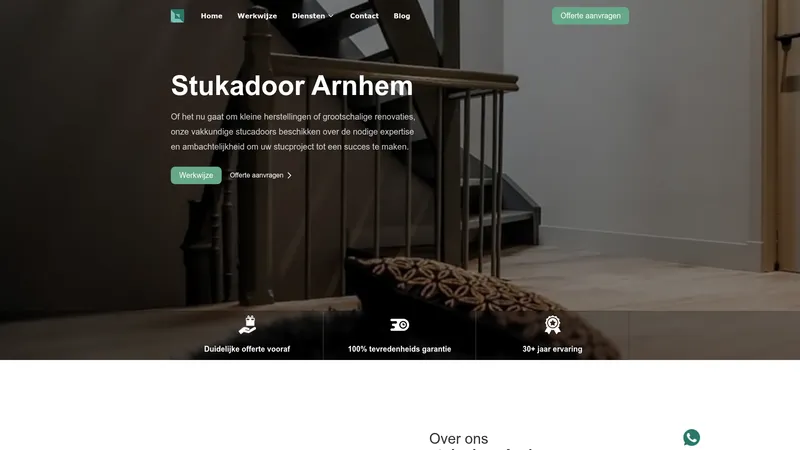 Website van Stukadoorsbedrijf Arnhem