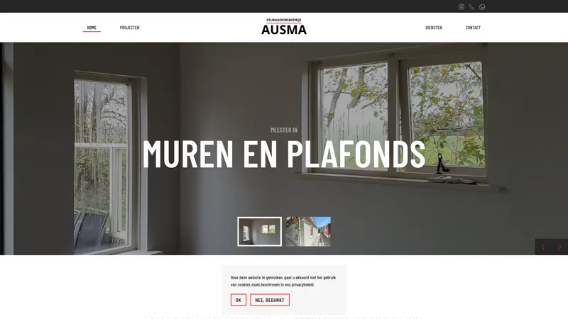 Website van Stukadoorsbedrijf Ausma