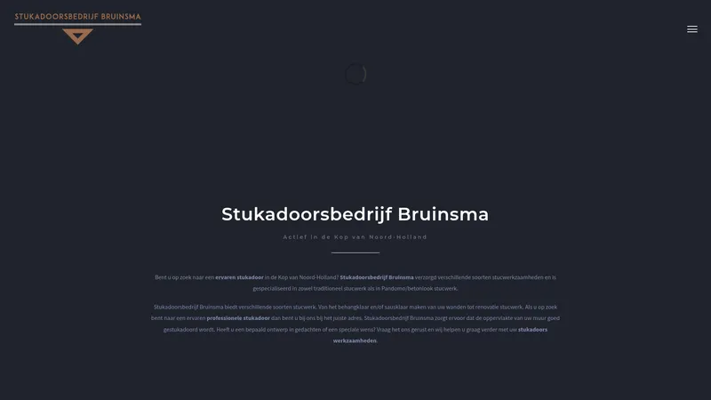 Website van Stukadoorsbedrijf Bruinsma