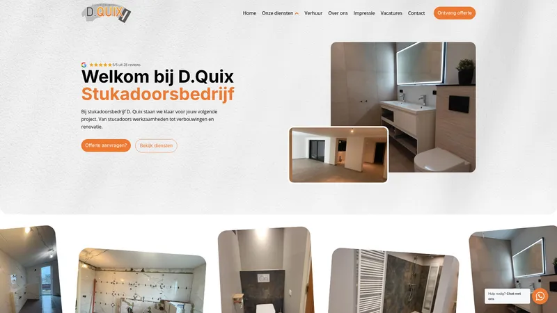 Website van Stukadoorsbedrijf D. Quix