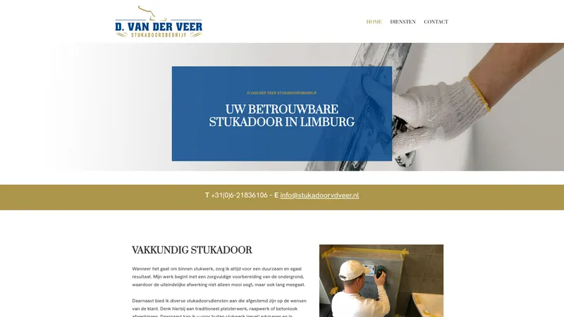 Website van Stukadoorsbedrijf D. van der Veer