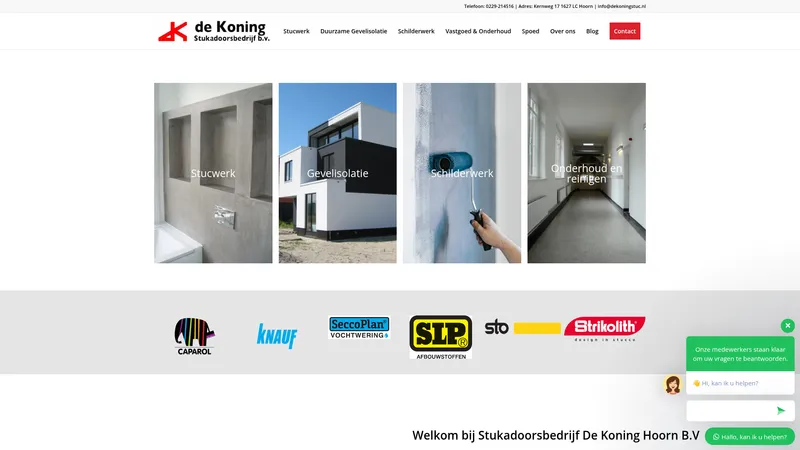 Website van Stukadoorsbedrijf de Koning Hoorn B.V.