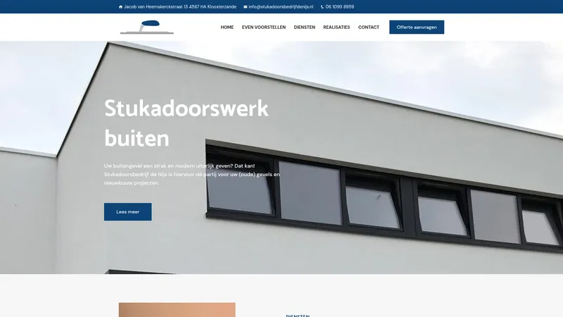 Website van Stukadoorsbedrijf de Nijs