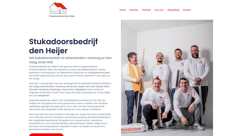 Website van Stukadoorsbedrijf Den Heijer