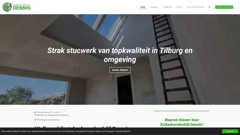 Website van Stukadoorsbedrijf Dennis