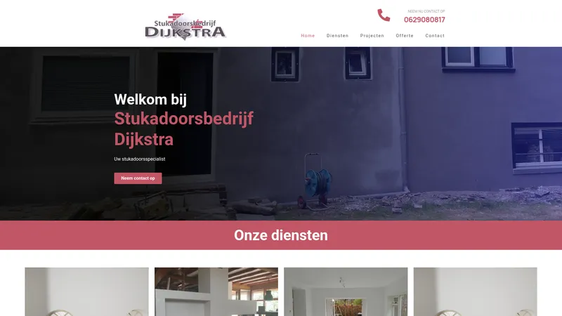 Website van Stukadoorsbedrijf Dijkstra