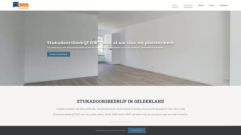 Website van Stukadoorsbedrijf DWS Gelderland