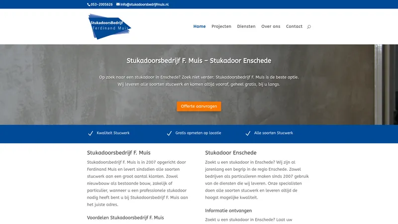 Website van Stukadoorsbedrijf F. Muis - Stukadoor Enschede