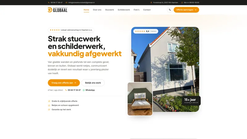Website van Stukadoorsbedrijf Globaal