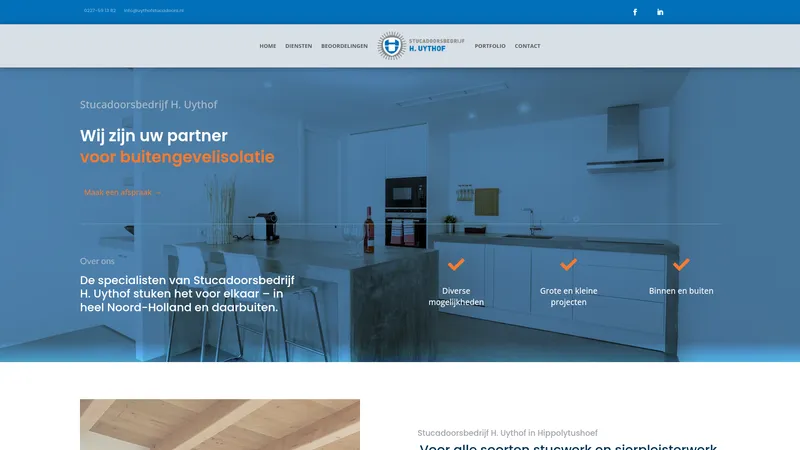 Website van Stukadoorsbedrijf H Uythof
