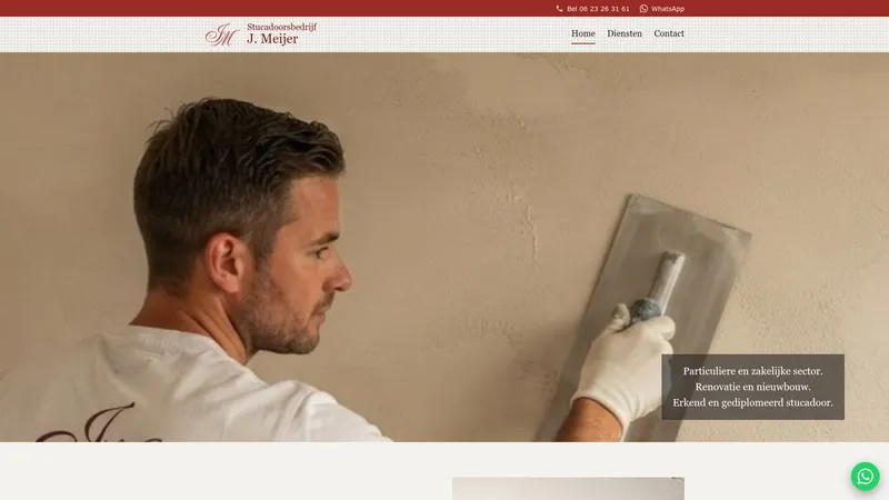 Website van Stukadoorsbedrijf J.Meijer