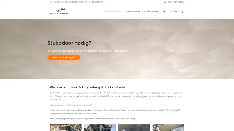 Website van Stukadoorsbedrijf Jo van de Langenberg