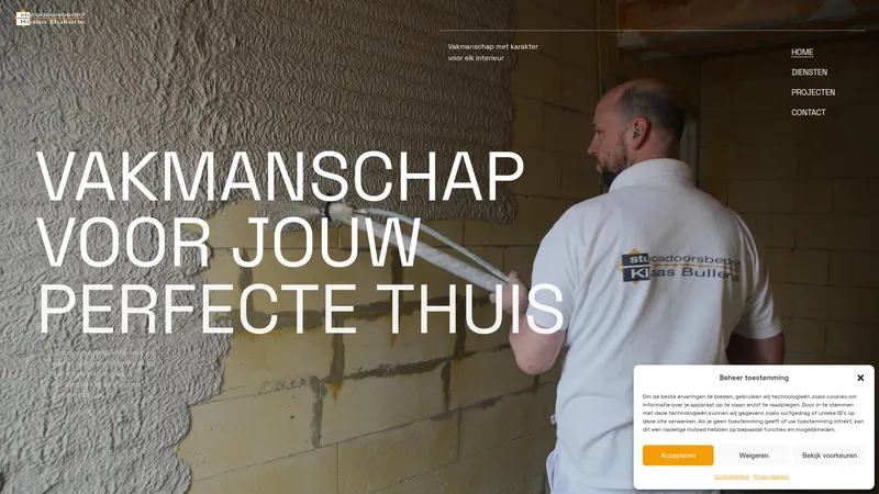 Website van Stukadoorsbedrijf Klaas Bullens