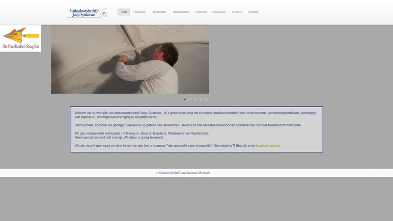 Website van Stukadoorsbedrijf M.J.Spakman