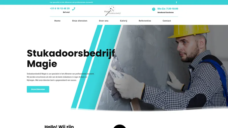 Website van Stukadoorsbedrijf Magie