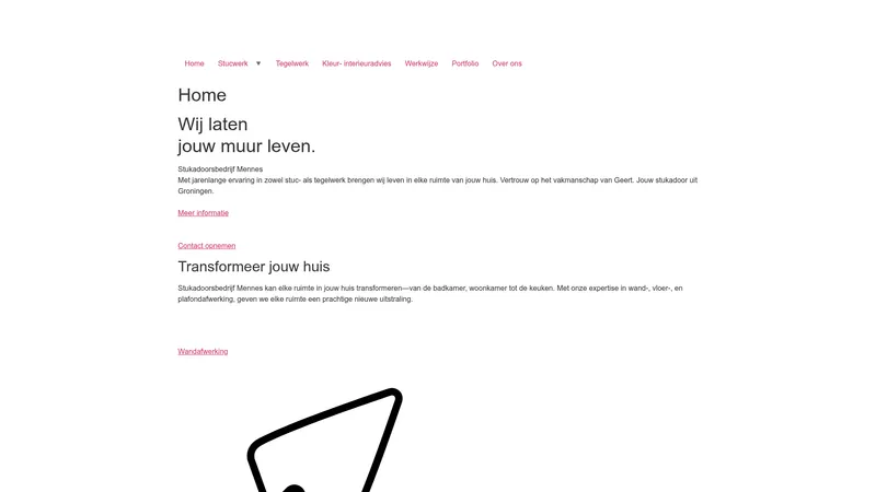 Website van Stukadoorsbedrijf Mennes