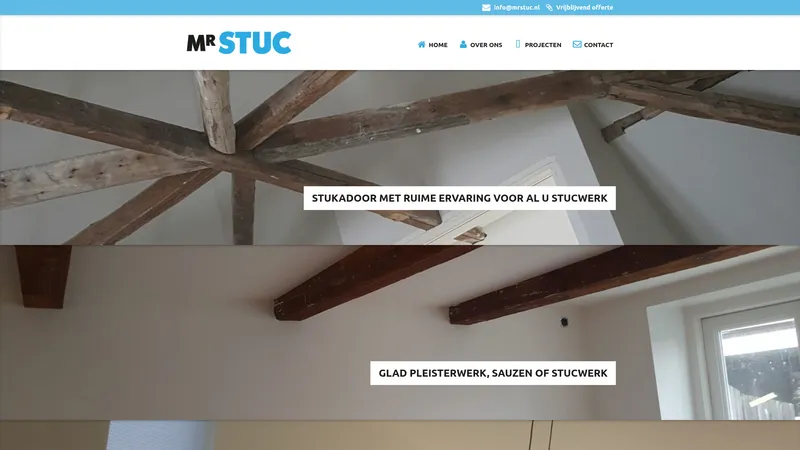 Website van Stukadoorsbedrijf MrStuc