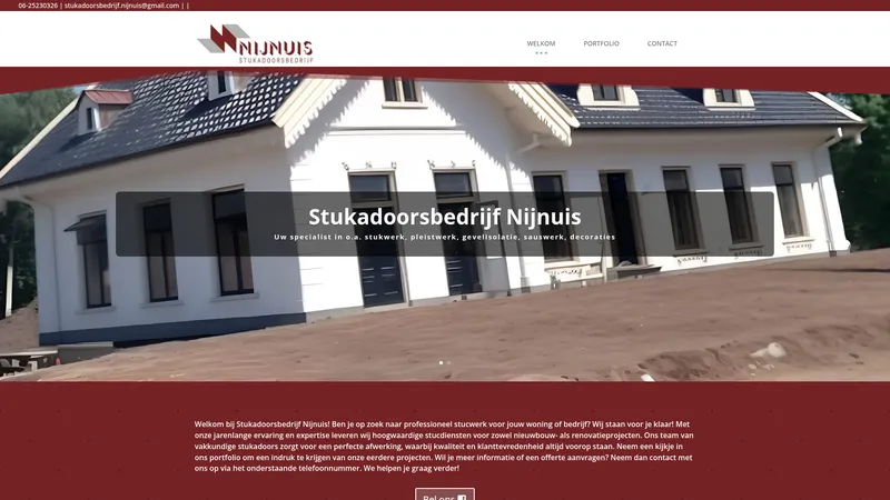 Website van Stukadoorsbedrijf Nijnuis