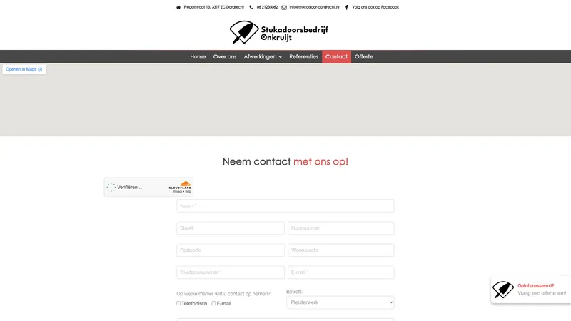 Website van Stukadoorsbedrijf Onkruijt