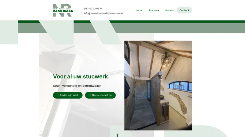 Website van Stukadoorsbedrijf Ramerman