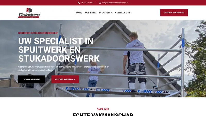 Website van Stukadoorsbedrijf Reinders