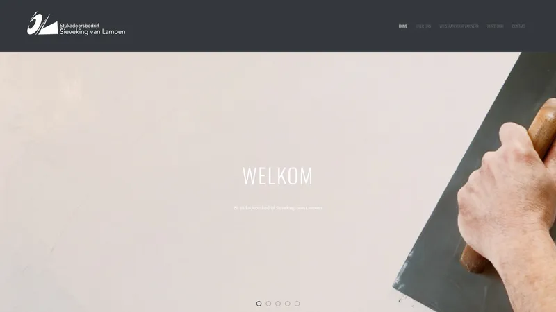 Website van Stukadoorsbedrijf Sieveking-van Lamoen