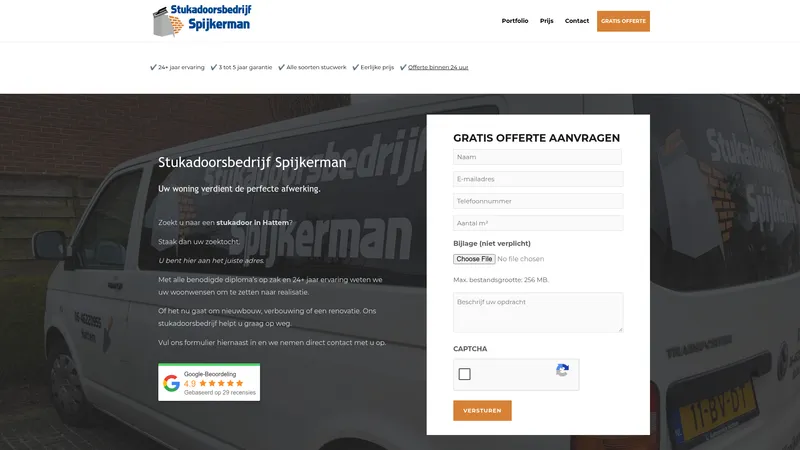Website van Stukadoorsbedrijf Spijkerman | Stukadoor Hattem